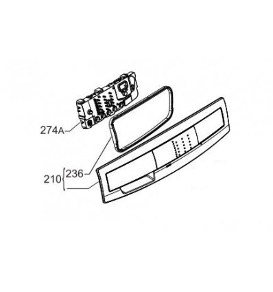 Bandeau avant avec joint de bac et diffuseur
